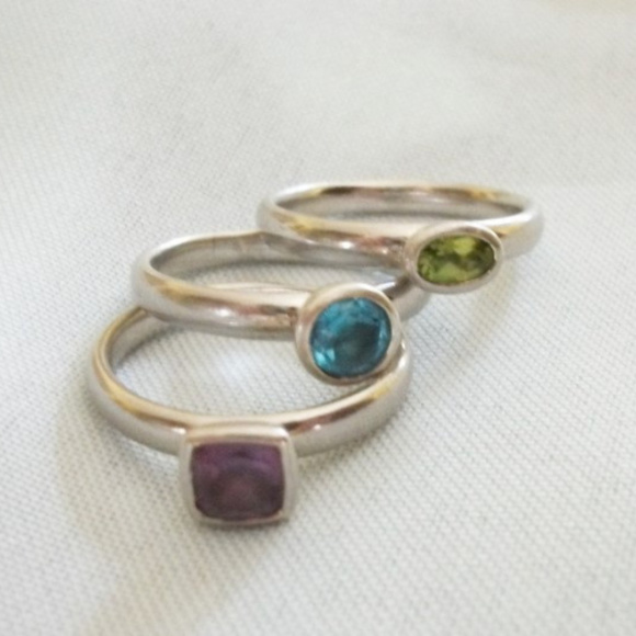 Sterling silver Jewelry - SOLD on TRADESy 3 Sterling/Stones Rings sz 9